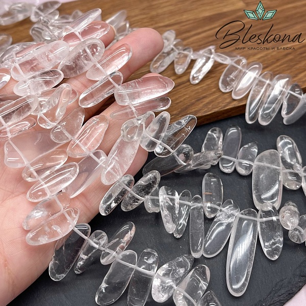 Горный хрусталь сколы шлифованные (20-28)*(5-10) мм