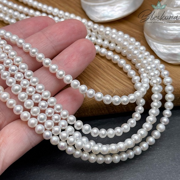 Жемчуг шар белый №2 4,5-5 мм 