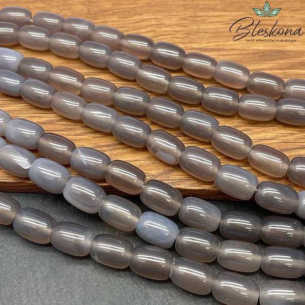 Агат серый бочата 14*10мм