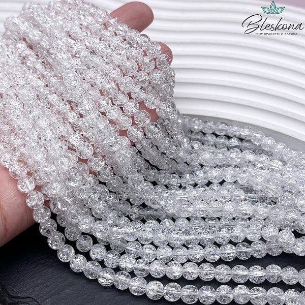 Кварц снежный белый (имитация) 6 мм
