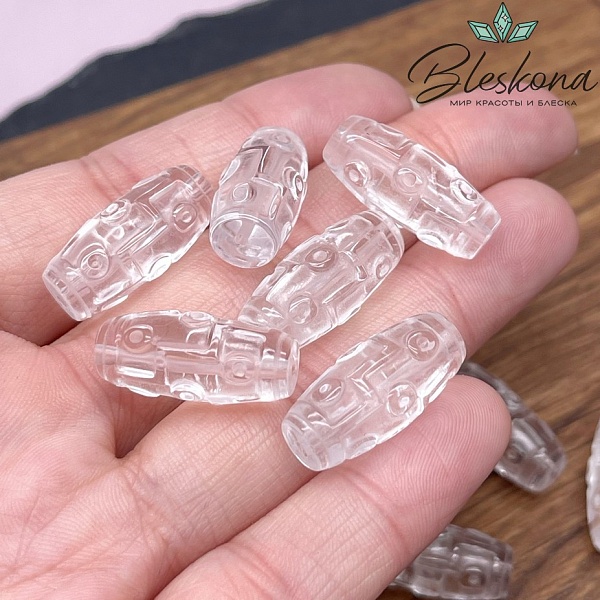 Резная Бусина Дзи 9 глаз 22*10 мм