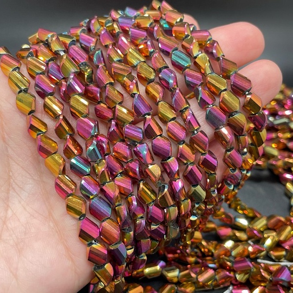 6*7,5 мм Стекло Lux, фриформ, цвет  хамелеон бордовый 