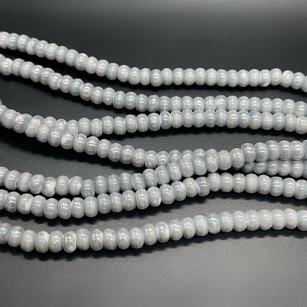 6*4 мм Бусина-разделитель, керамика цвет серый