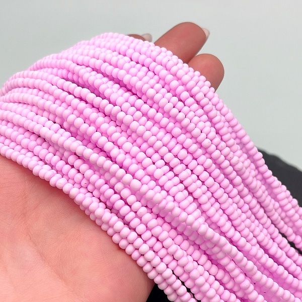 3*2 мм Бусины стекло рондель ярко- розовые