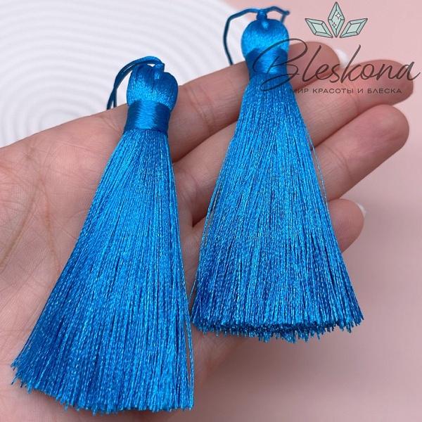 Кисть вискозный шелк Синяя 8*1 см