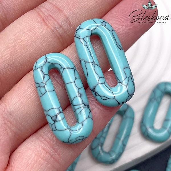 30*14 мм Подвеска овал Бирюза (имитация)