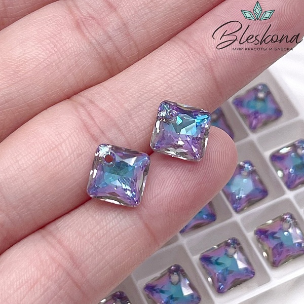 6431 Princess Cut 11,5мм Crystal Vitrail Light P