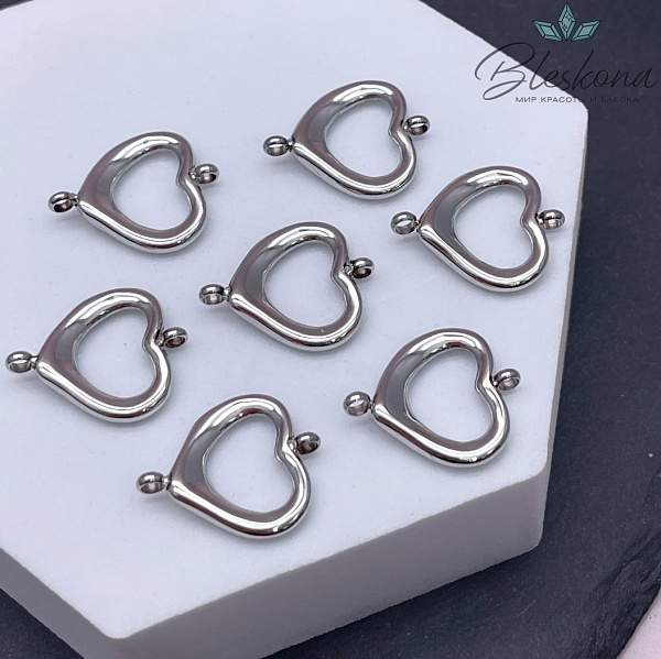 18,5*15,5 мм, Коннектор Сердце контур