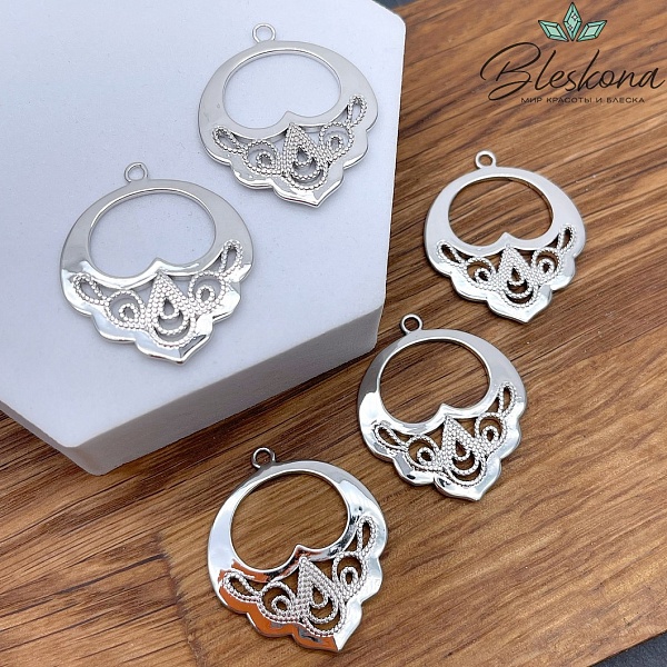 30,5*26 мм Цвет серебро, Подвеска Этно №7