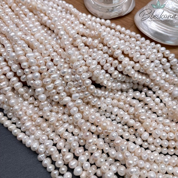 Жемчуг натуральный белый 5,5 мм 