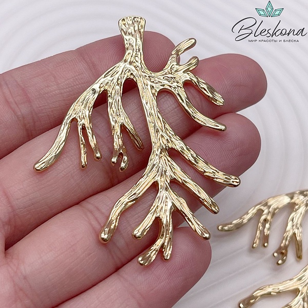 58*44,5 мм Цвет золото, Подвеска ветка коралла 