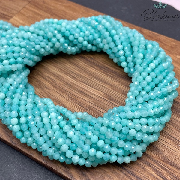 Амазонит алмазная огранка №2 3,5 мм