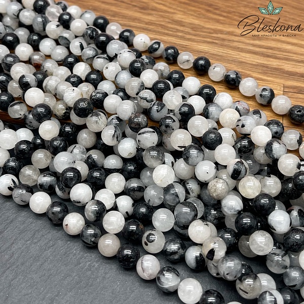 Кварц Рутиловый Турмалиновый №1 8мм