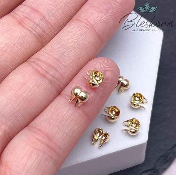 6*4 мм, Цвет золото, Каллоты-книжка  уп. 10 шт.