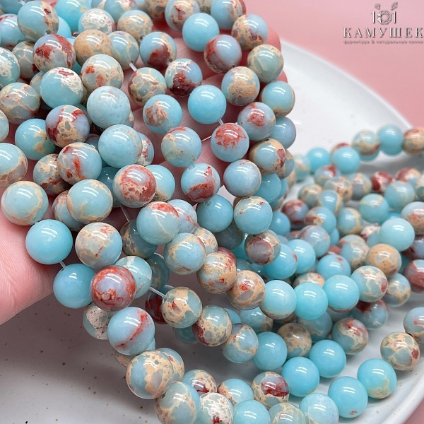 Варисцит голубой имитация 10 мм