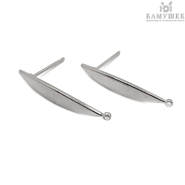 24*4,1мм, цвет серебро, Швензы лодочка с кольцом №219