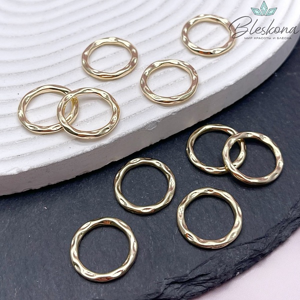 17 мм Цвет золото, Подвеска кольцо мятое