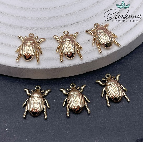 15*12 мм Цвет золото, Подвеска Майский жук