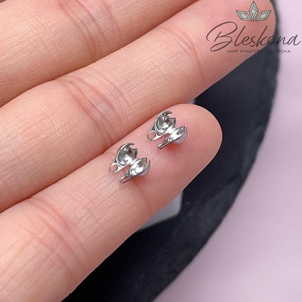 5,7*4 мм Цвет серебро, Каллоты-книжка уп. 10 шт. 