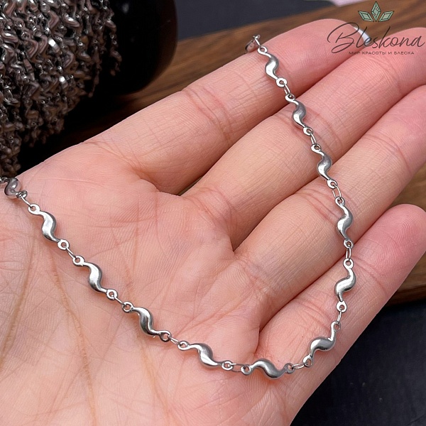 Цепь №С97 Цвет серебро 11,6*4 мм зигзаг Сталь