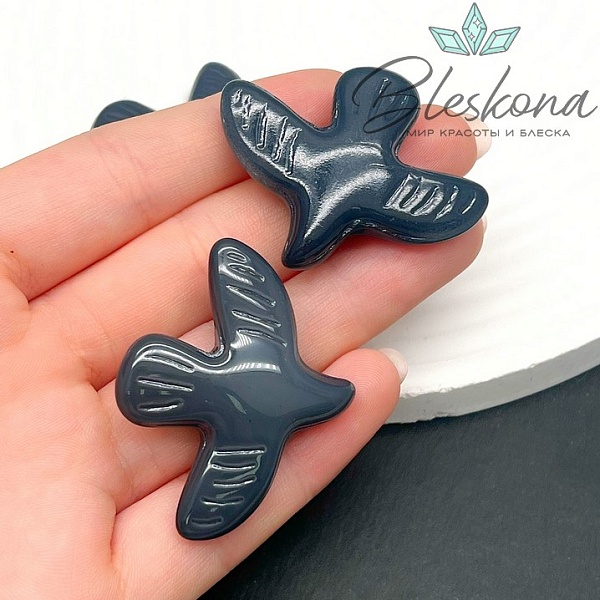 33*42 мм  Бусина голубь черный