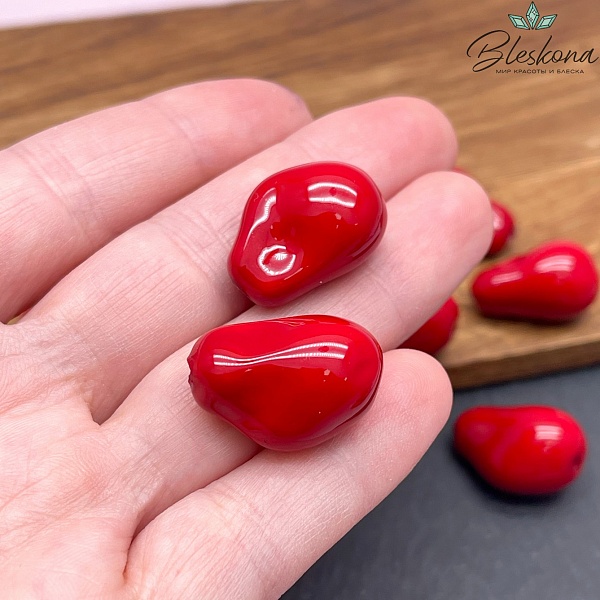 15*22 мм, Жемчуг Майорка цвет красный (штучно)
