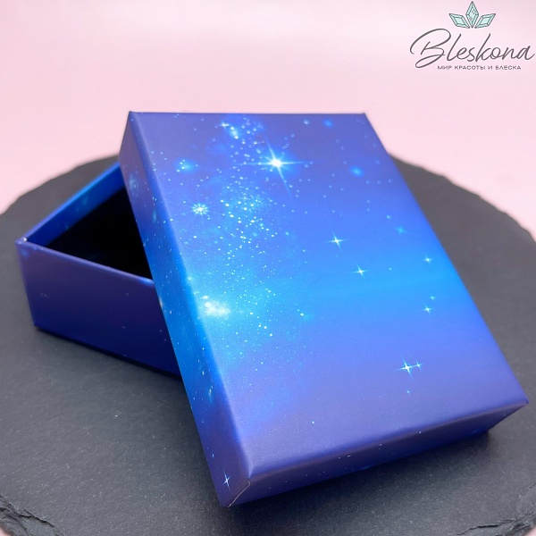 Коробка Синий космос черная подложка 9*7*3 см