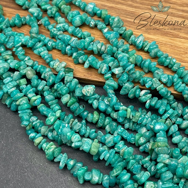 Крошка Амазонит №2 ширина бусин ~ 5-9 мм