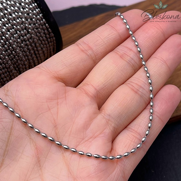 Цепь №С115 Цвет серебро 3,3*2 мм рис Сталь