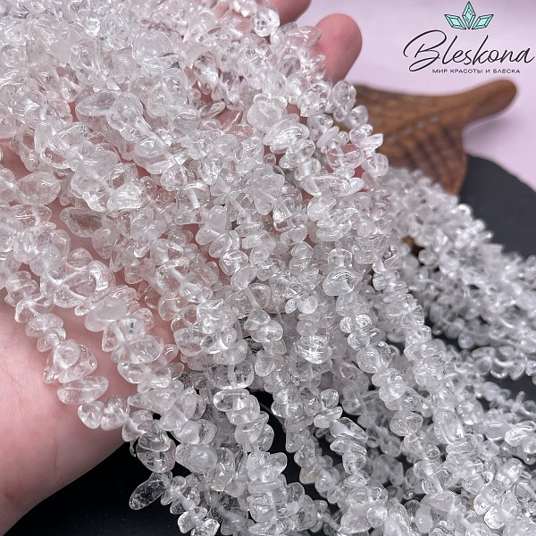 Крошка Горный хрусталь №1 ширина бусин ~ 7-9 мм