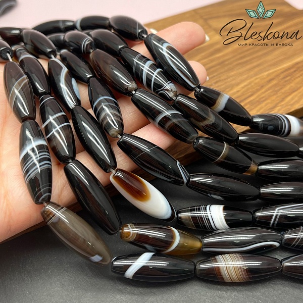 Дзи природная из агата 30*10 мм