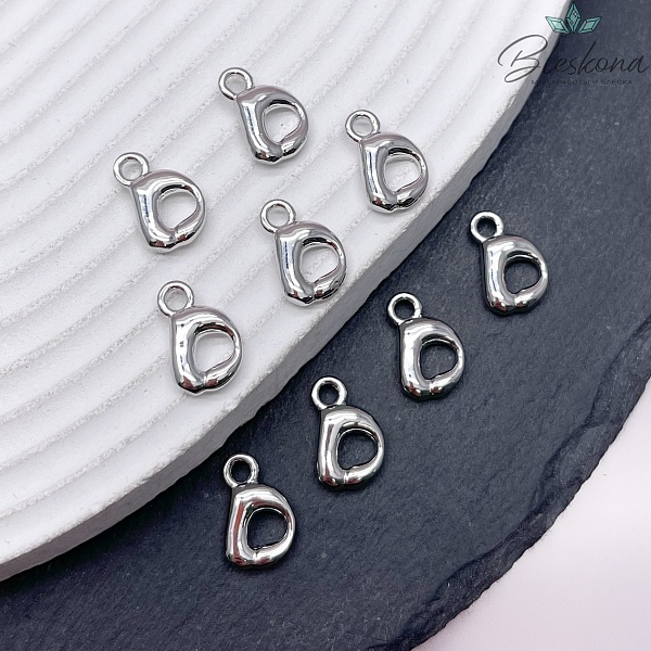 13 мм Цвет серебро, Буква гладкая D