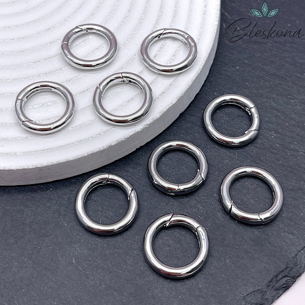 18мм Цвет серебро, Замок Кольцо карабин 