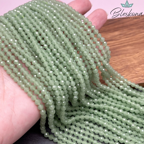 Лунный камень зеленый тонированный (имитация) 4 мм