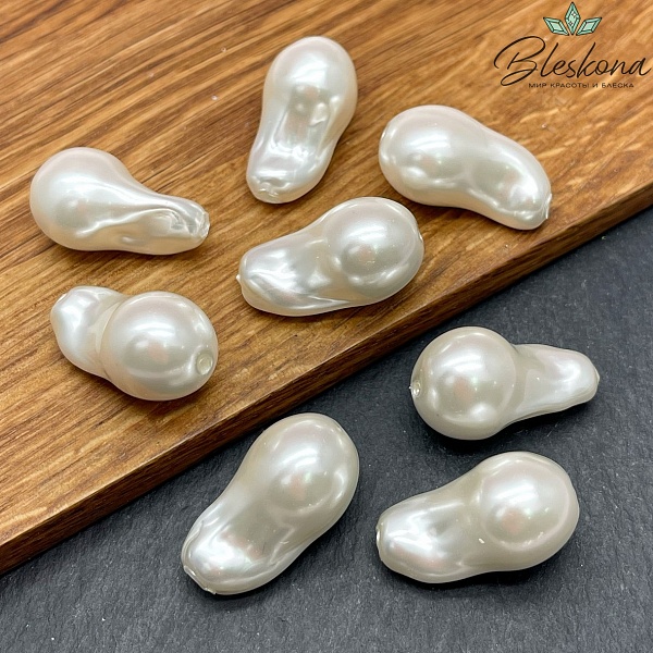 16*28 мм Жемчуг Майорка цвет кремовый (штучно)