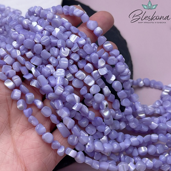 Перламутр фиолетовый галтовка (5-7)*(3-6) мм