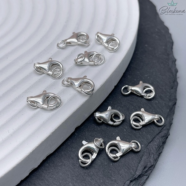 9мм Замок посеребрение округлый