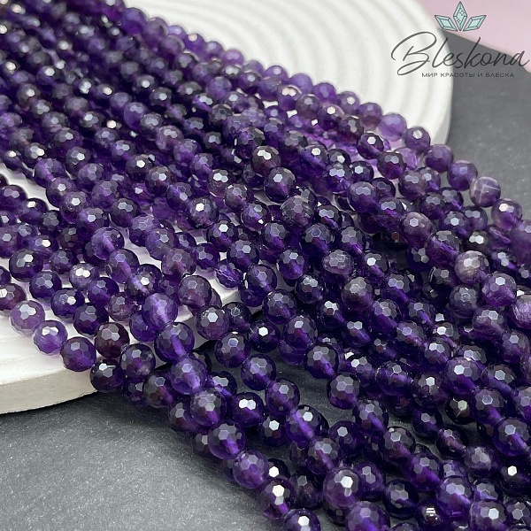 6мм Аметист круглая огранка №2