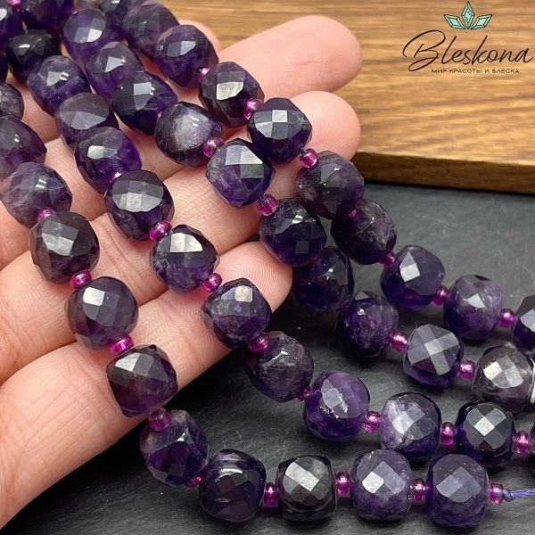 Аметист куб (огранка) 9*9 мм