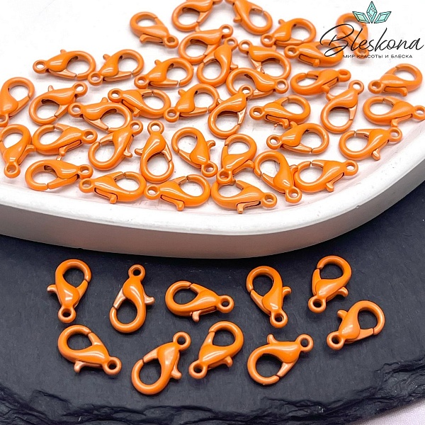 10 мм , Замок круглый  оранжевая эмаль
