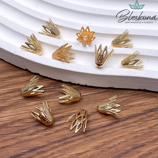 9,5*9 мм Цвет золото, Концевик ромбики 