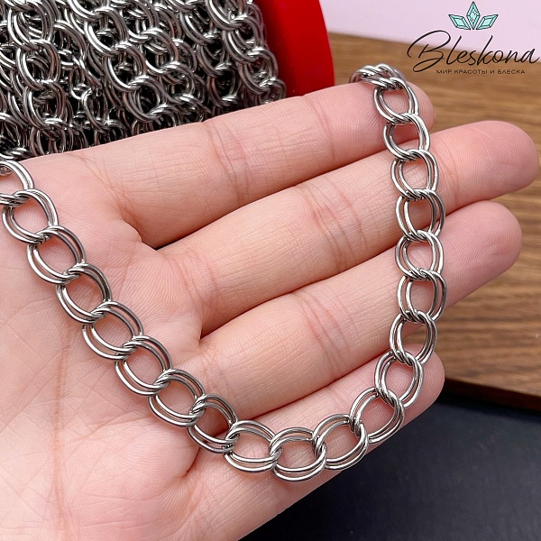 Цепь №63 цвет серебро 10,5*9,3 мм
