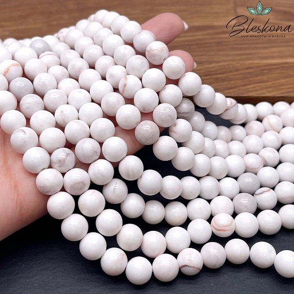 Оникс белый с прожилками 10 мм (кальцитовый)