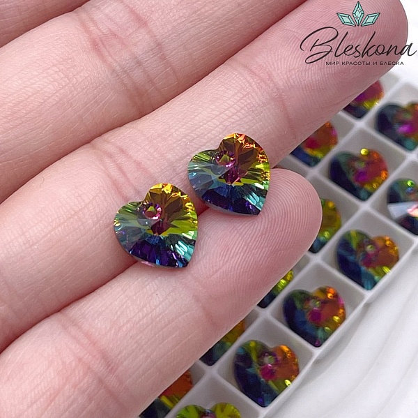 6228 Xilion Heart 10,3*10 мм Crystal Vitrail Medium (VM)