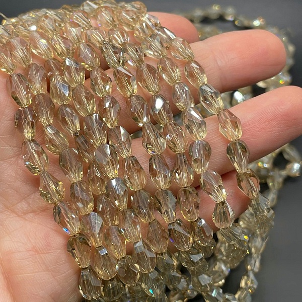 6*8 мм Стекло Lux, ракушка, цвет песочный