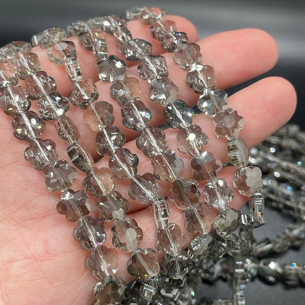 8 мм Стекло Lux, цветок, цвет серый 