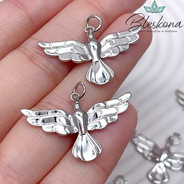 20*32 мм Цвет серебро, Подвеска Голубь