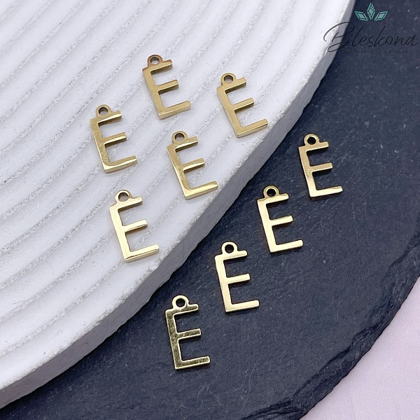 12 мм Цвет золото, Буква E основа сталь 
