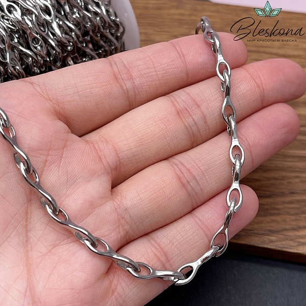 Цепь №105-8 цвет серебро 17,4*4,6 мм