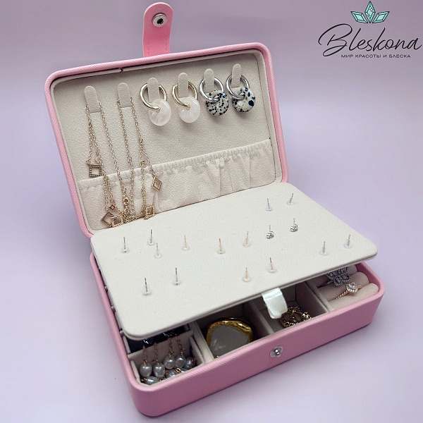 Шкатулка для украшений розовый 11*15,5 см